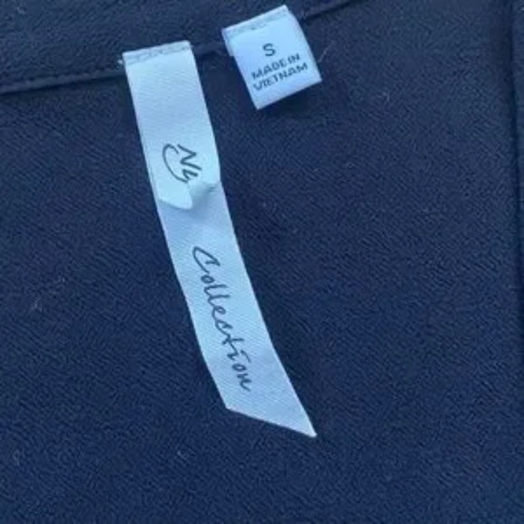 NY Collection Open Front Lace Trim Black 3/4 Sleeve Kimono Cardigan Size S - Picture 3 of 10